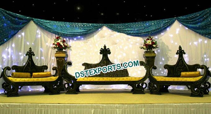 Asian Wedding Royal Black Furniture Set