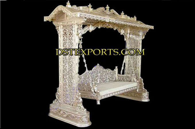 Wedding Royal White Metal Carved Swing