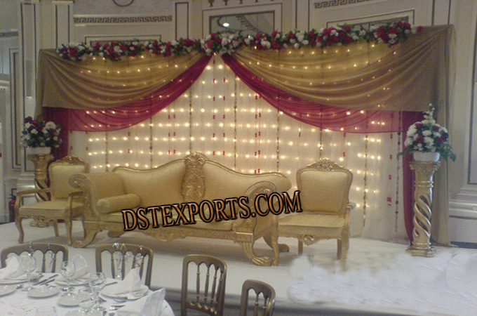 Wedding Golden Designer Furniture Stage Set