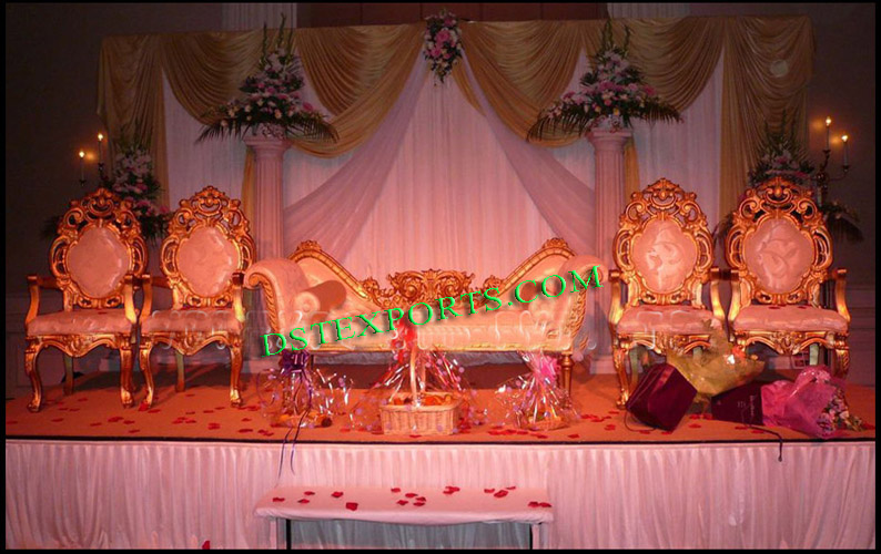 ASIAN WEDDING ROYAL GOLD FURNITURE SET