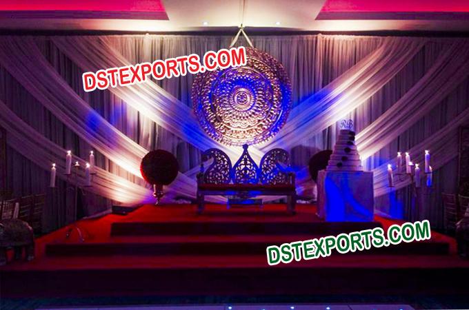 Rajasthani Stage With Round Backdrop Panel
