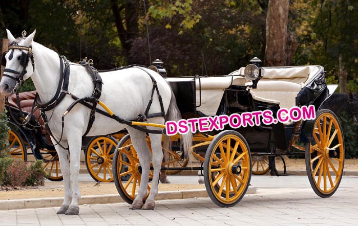 Black Victoria Horse Drawn Carriages