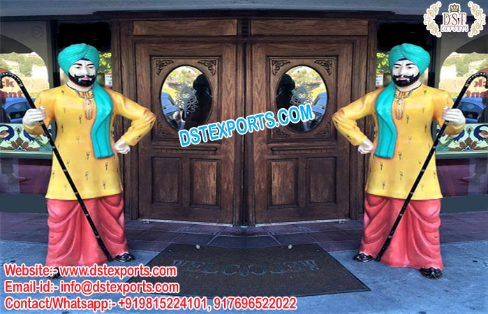 Wedding Entrance Punjabi Jatt Fiber Statue