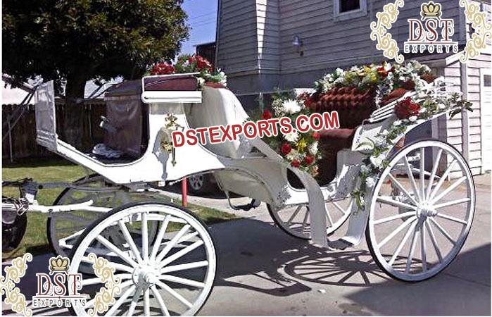 Royal White Victoria Horse Carriage