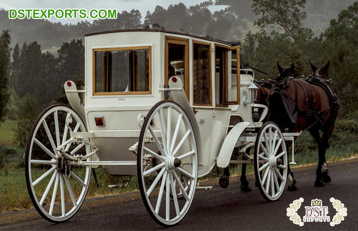White Luxury Horse Carriage for Touring