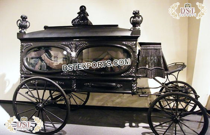 VintageStyle Horse Drawn Funeral Carriage