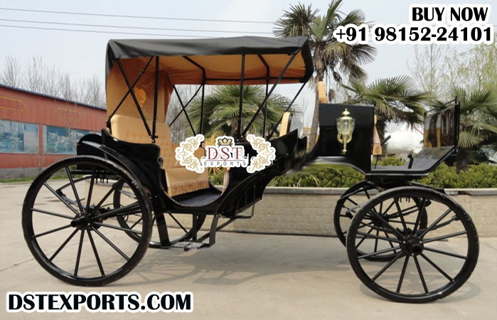 Vintage Style Four Seater Black Victoria Carriage