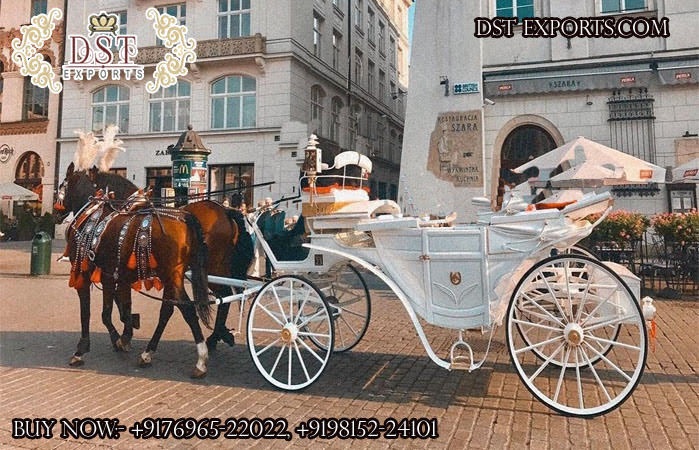 White Victorian Luxury Horse Carriage Manufacturer