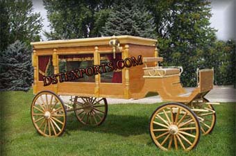 Golden Funeral Horse Carriages