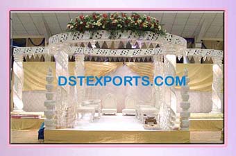 Wedding Fiber Crystal Six Pillar Mandap