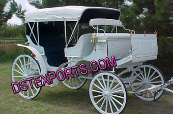 Wedding White Covered Horse Carriages
