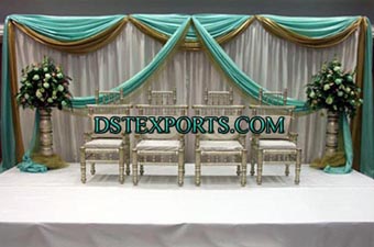 Wedding Stage With Sankheda Chair Set