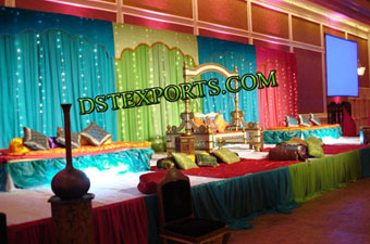Indian Wedding Colourful Stage With Swing