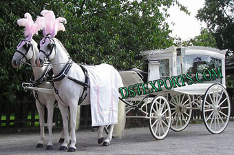 Wedding White Funeral Horse Carriage