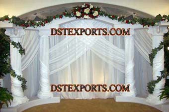 Wedding White Roman Pillar Stage Set