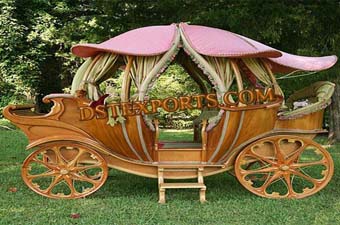Beautiful Wooden Covered Horse Carriages