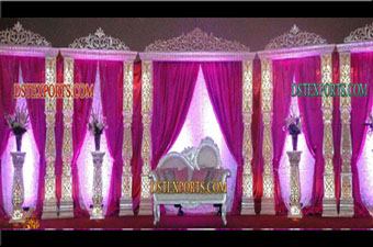 Latest Indian Wedding Fiber Pillars Stage Set
