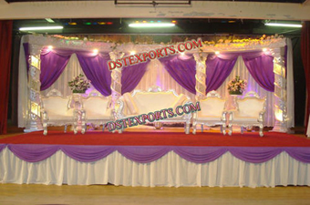 Muslim Wedding Crystal Pillars Stage Set