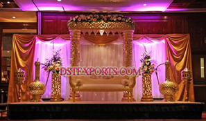 LATEST ASIAN WEDDING GOLD STAGE SET