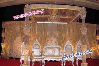 Wedding Crystal Pillars Stage Set