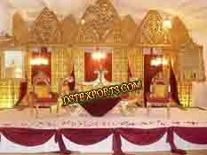 INDIAN WEDDING GOLDEN CARVED STAGE SET