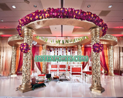 INDIAN MARRIAGE GOLDEN CARVED MANDAP