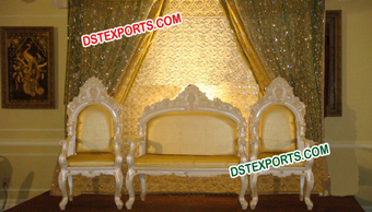 Asian Wedding Pearl Gold Sofa Set For Sale