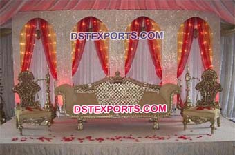 Royal Asian Wedding Wooden Sofa Set