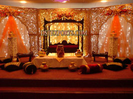 ASIAN WEDDING STAGE CARVED BACKDROP PANELS