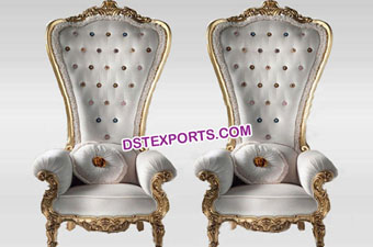 Wedding Royal Queen Throne High Chairs Set