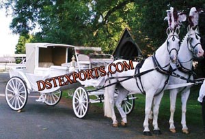White  Double Horse Carriage
