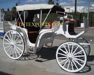 White Victoria Horse Drawn Carriages