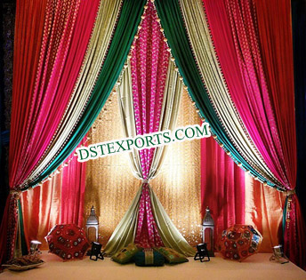 Asian Wedding Stage Backdrop Curtains