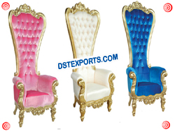 Royal Wedding Gold Metal High Back Designer Chair