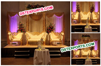 Muslim Wedding Golden Carved Stage Decors