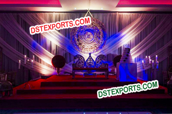 Rajasthani Stage With Round Backdrop Panel