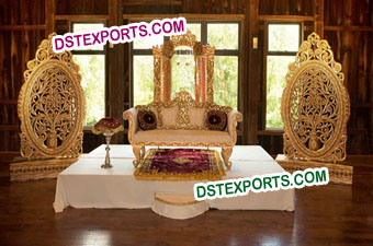 Wedding Golden Oval Panels Stage