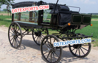 Black Funeral Hearse Horse Drawn Carriage