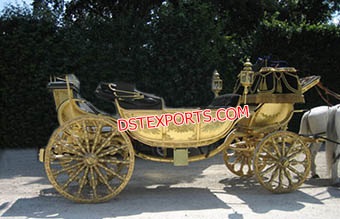 Golden Vintage Victoira Horse Buggy