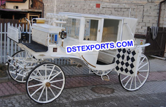 White Covered Horse Carriage Buggy