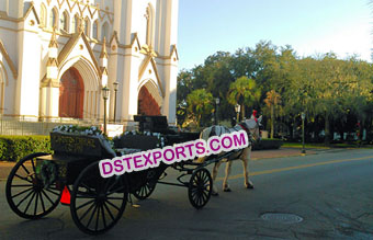 Black Vis a Vis Horse Drawn Buggy Carriage