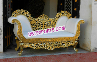 Indian Wedding Gold Carved Sofa 2018