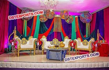 Elegant Muslim Wedding Stage Sofa Set