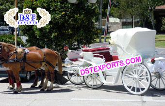 White Wedding Victoria Horse Buggy For Sale