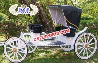 Black Two Seater Mini Horse Carriage