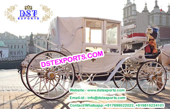 White Covered Horse Drawn Carriage Manufacturer