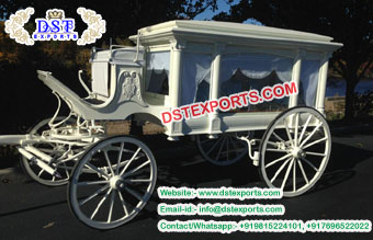 White Funeral Horse Carriages Manufacturer