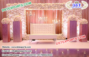 Modern Flower Wall Wedding Stage Decor Idea