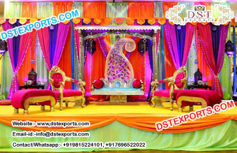 Colorful Muslim  Wedding Mehandi Stage Set