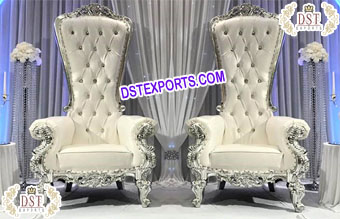 Elegant Wedding High Back Silver Chairs
